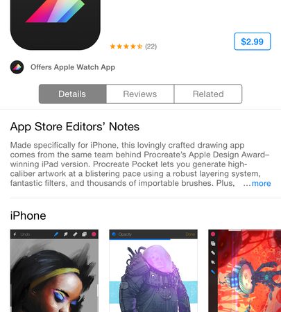 procreate iphone app store