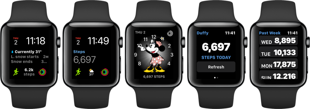 Pedometer on best sale apple watch face